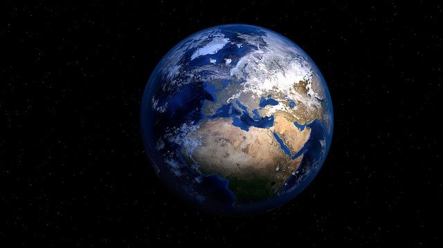 Planet Erde vom Weltall aus betrachtet